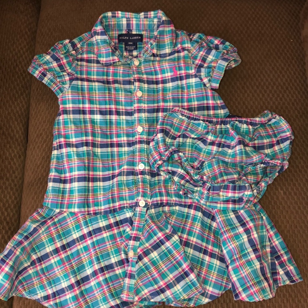 Ralph Lauren plaid dress and diaper cover